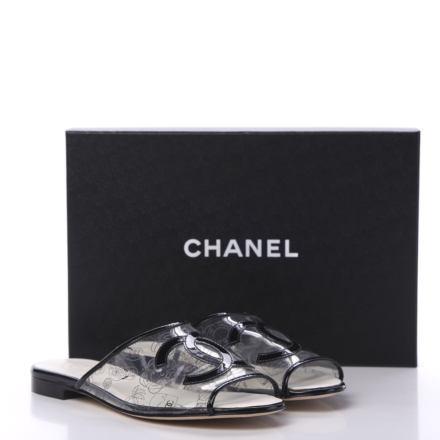 Chanel PVC Fantasy Patent CC Mules 38.5 Black 11 of 11