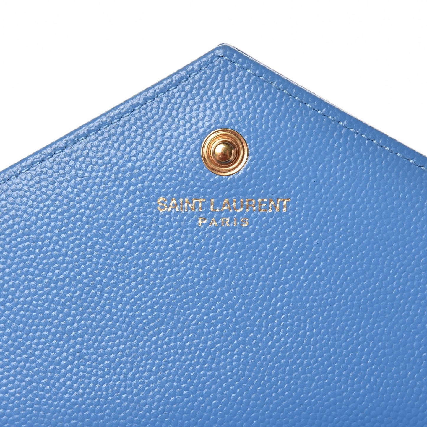 Grain De Poudre Matelasse Chevron Monogram Chain Wallet Blue Clair