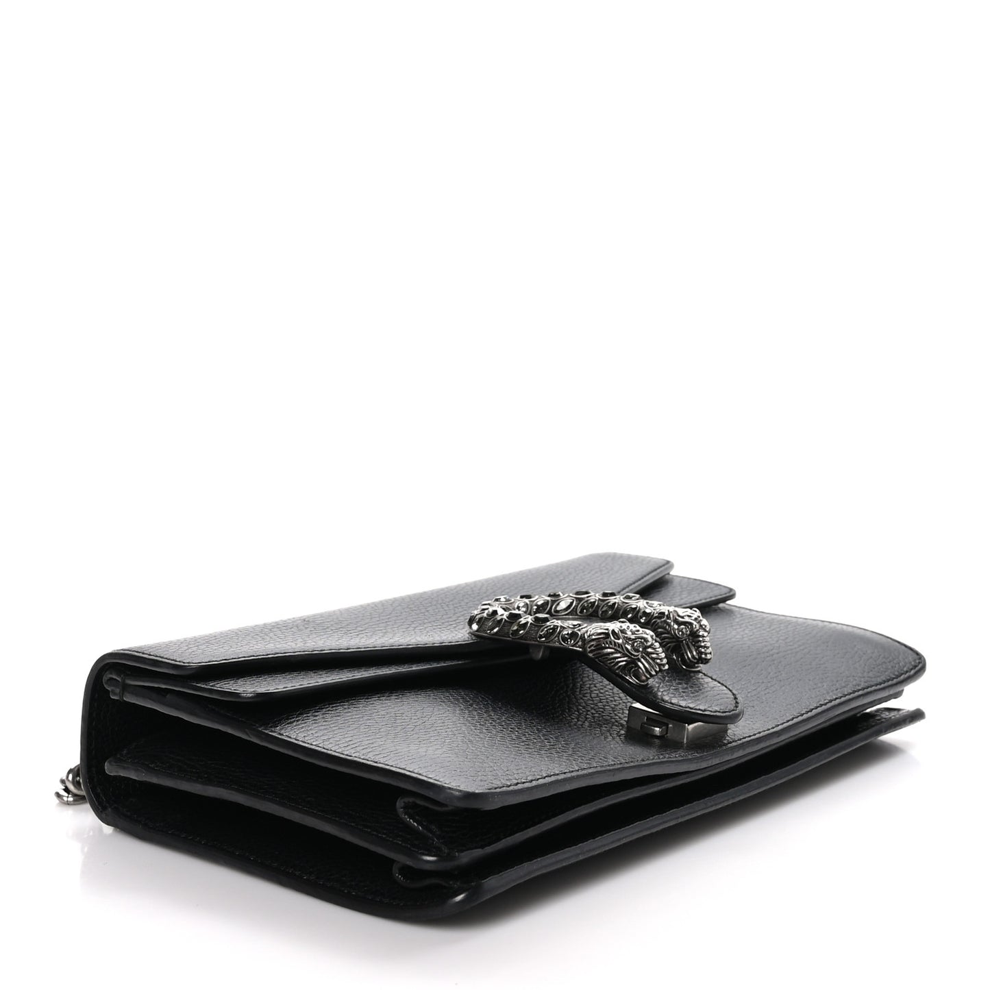 Pebbled Calfskin Small Dionysus Shoulder Bag Black