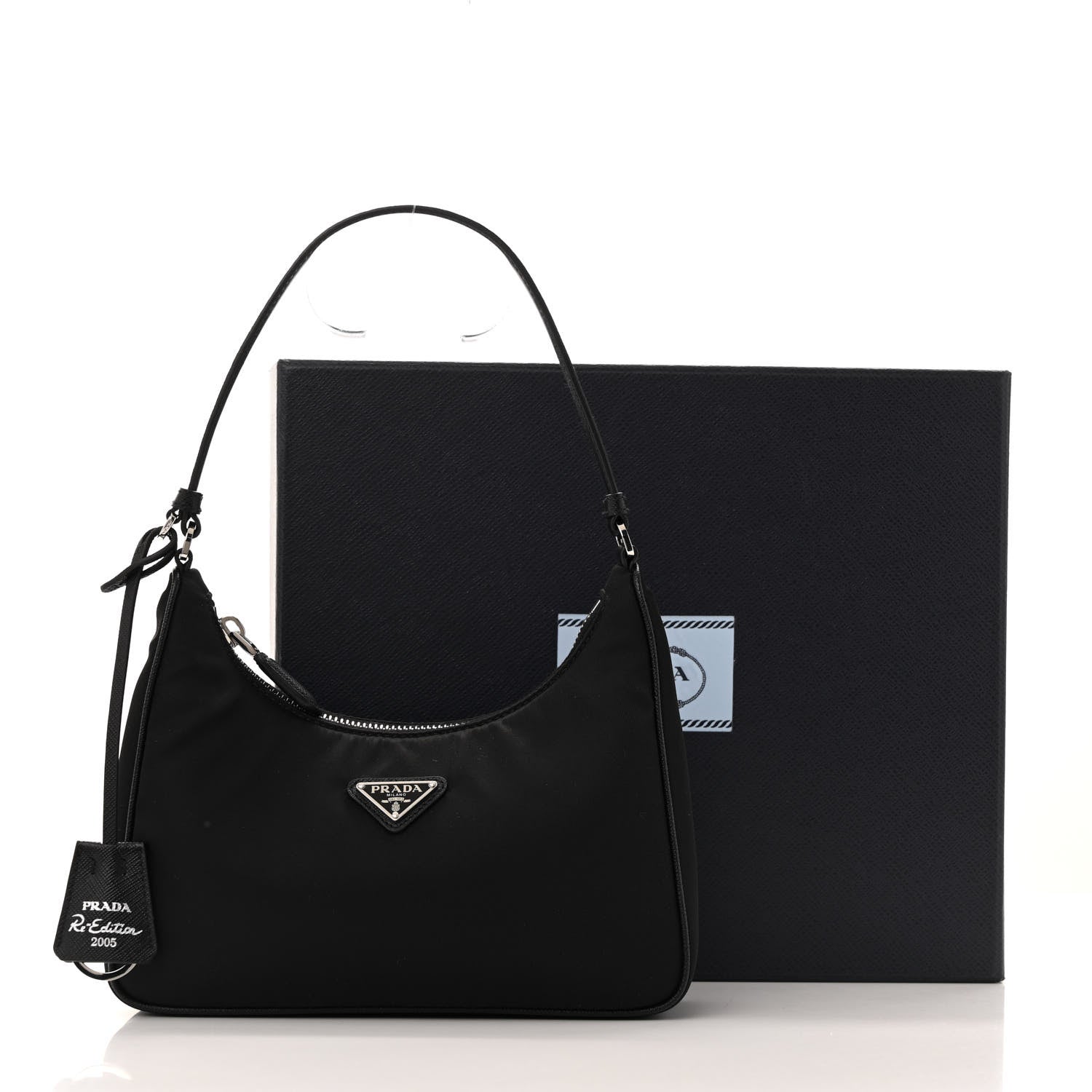 Prada Tessuto Nylon Saffiano Mini Re-Edition 2005 Bag Black 11 of 11