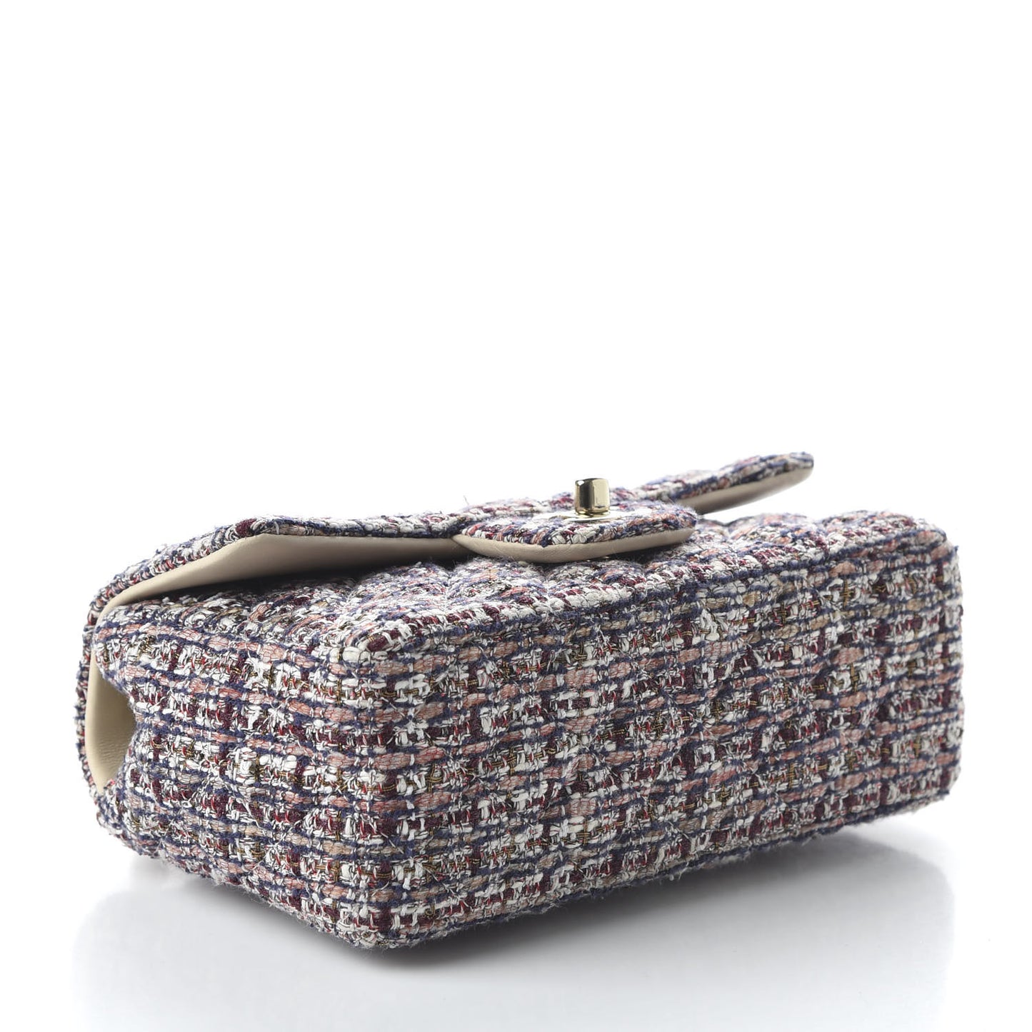 Tweed Quilted Mini Rectangular Flap Pink