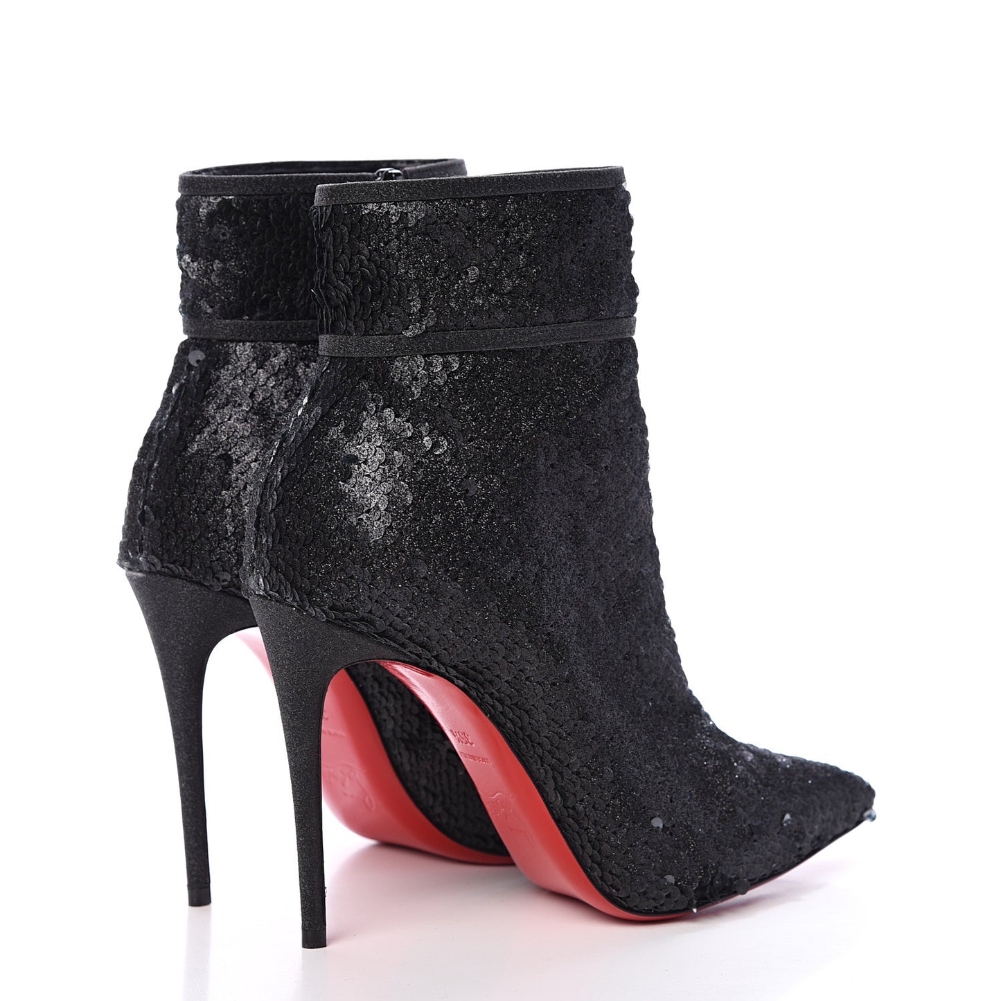 Calfskin Glitter Paillete Moulakate 100 Ankle Boot 35.5 Charbon