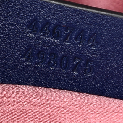 Gucci Velvet Matelasse Mini GG Marmont Shoulder Bag Cobalt Blue 9 of 10