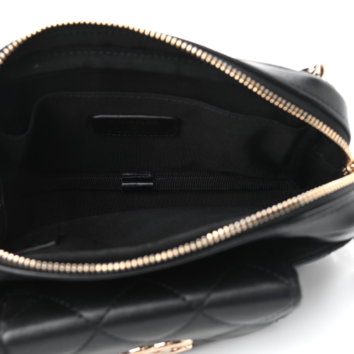 Chanel Lambskin Quilted Waist Bag With Pouch Black 6 of 12