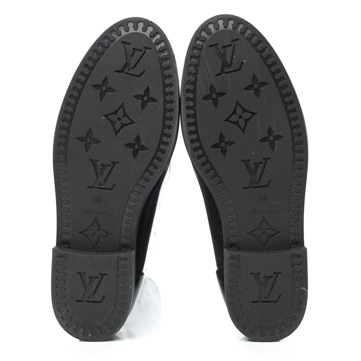 Rubber Embossed Monogram Drops High Boots 36 Black