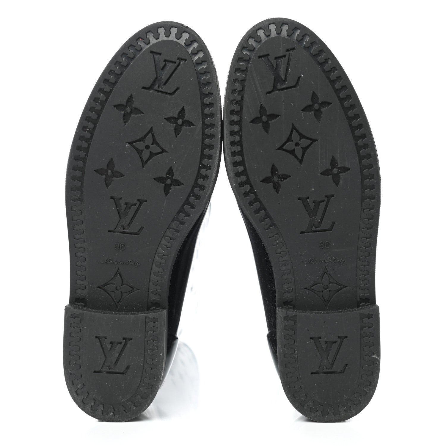 Louis Vuitton Rubber Embossed Monogram Drops High Boots 36 Black 5 of 12