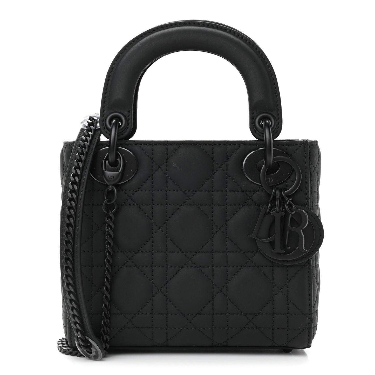Ultra Matte Calfskin Cannage Mini Lady Dior Black