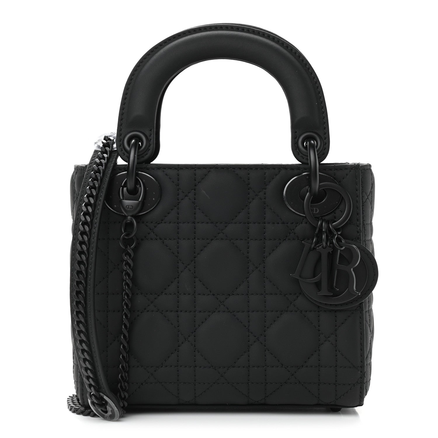 Christian Dior Ultra Matte Calfskin Cannage Mini Lady Dior Black 1 of 8