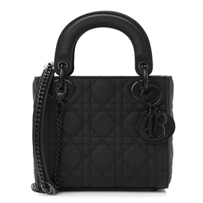 Christian Dior Ultra Matte Calfskin Cannage Mini Lady Dior Black 1 of 8