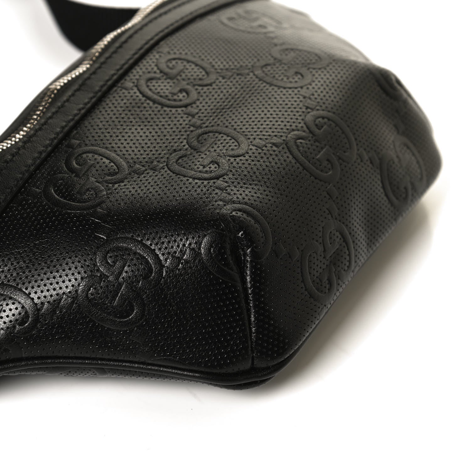 Gucci Calfskin GG Tennis Embossed Belt Bag Black 12 of 13