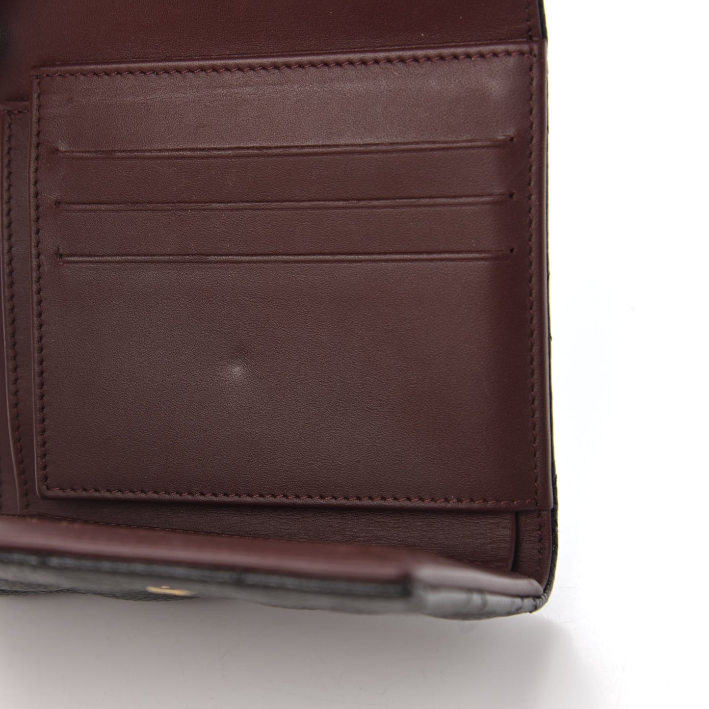 Caviar Quilted Compact Flap Wallet Black