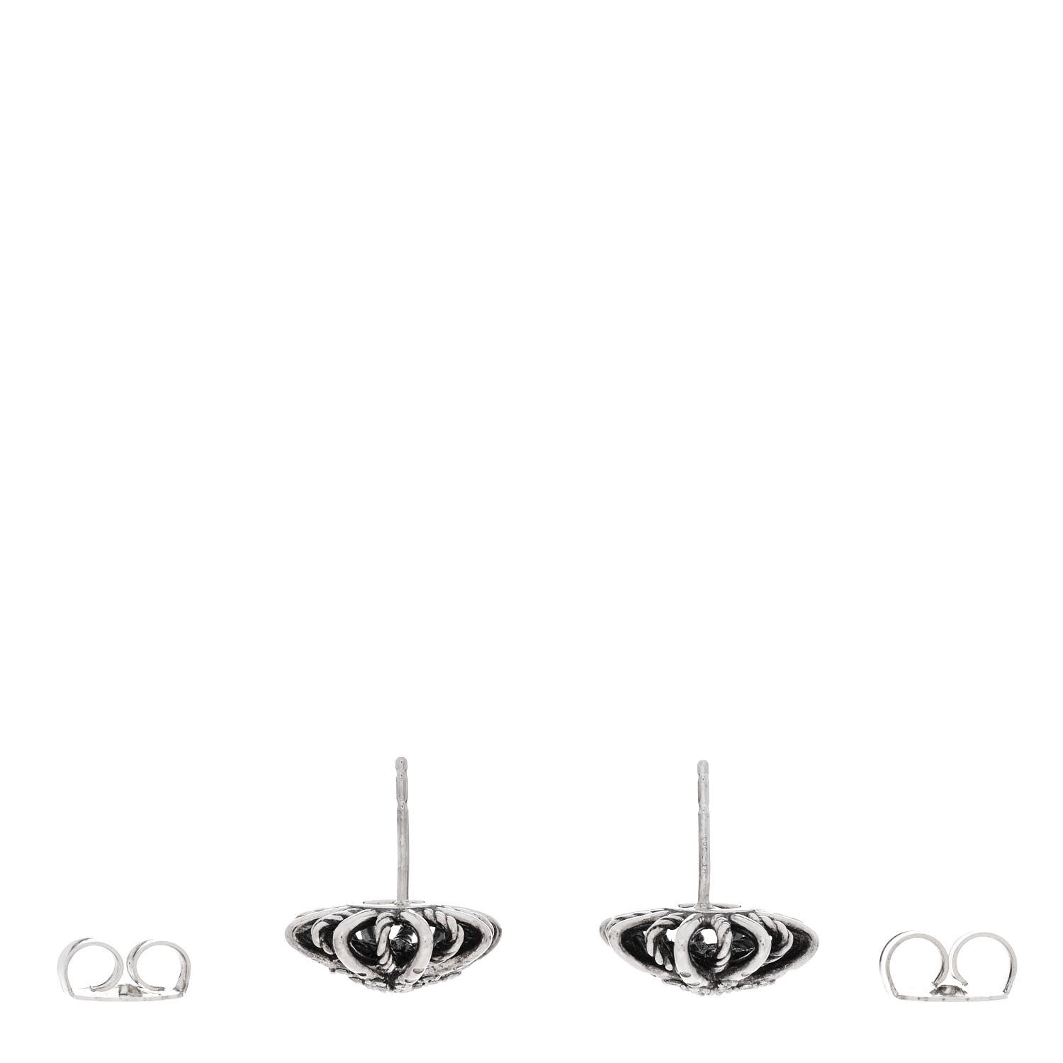 David Yurman Sterling Silver Diamond 16mm Starburst Earrings 3 of 5