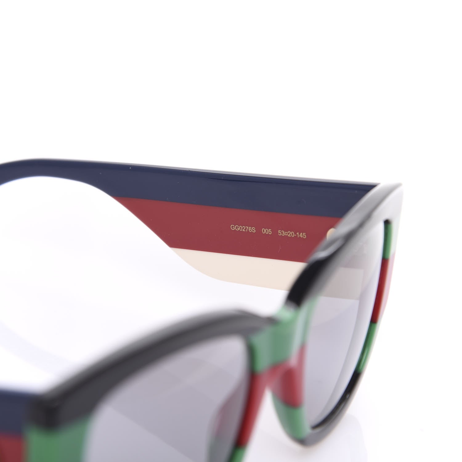 Gucci Acetate Web Oversized Frame Rectangle Sunglasses GG0276S Black Multicolor 6 of 7