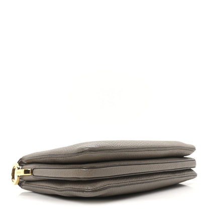 Prada Vitello Daino Soft Mini Zippered Shoulder Bag Clay Grey 4 of 10