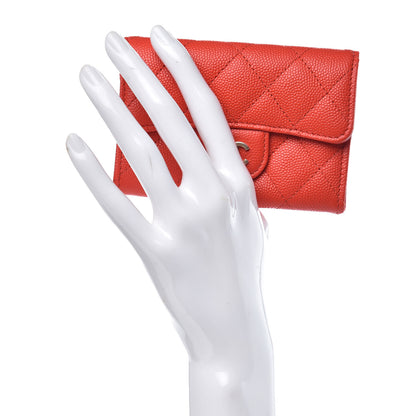 Chanel Caviar Quilted Flap Card Holder Red 2 of 8