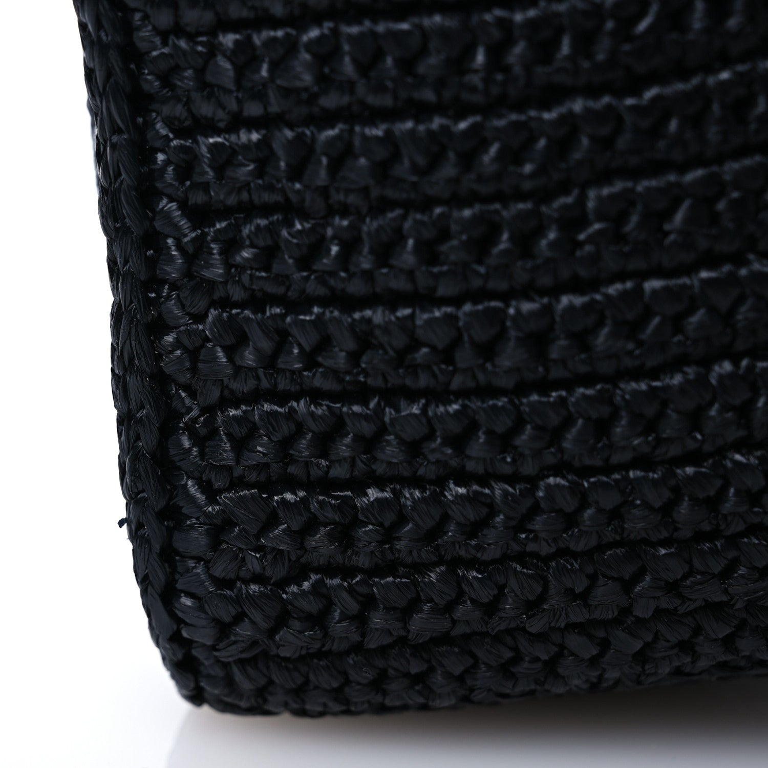 Prada Yarn Raffia Effect Crochet Triangle Shoulder Bag Black 12 of 12