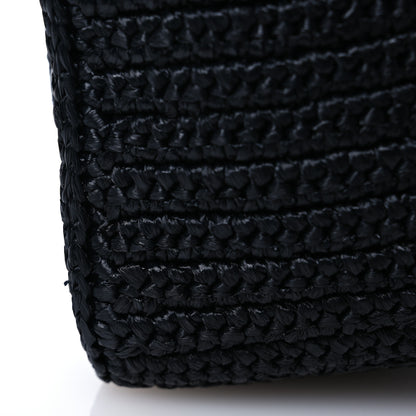 Prada Yarn Raffia Effect Crochet Triangle Shoulder Bag Black 12 of 12
