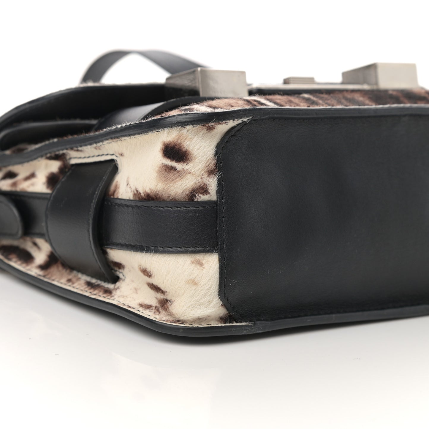 Calf Hair Leopard Print Mini PS11 Classic Shoulder Bag Black