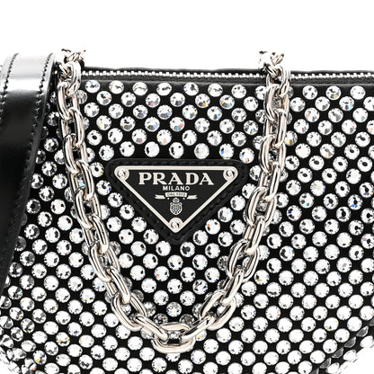 Prada Satin Crystal Triangle Crossbody Pouch Cristal 8 of 10