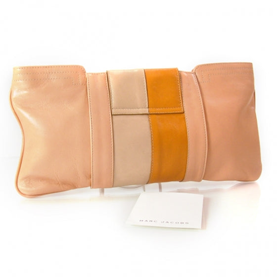 Leather Lucky Star Clutch Peach