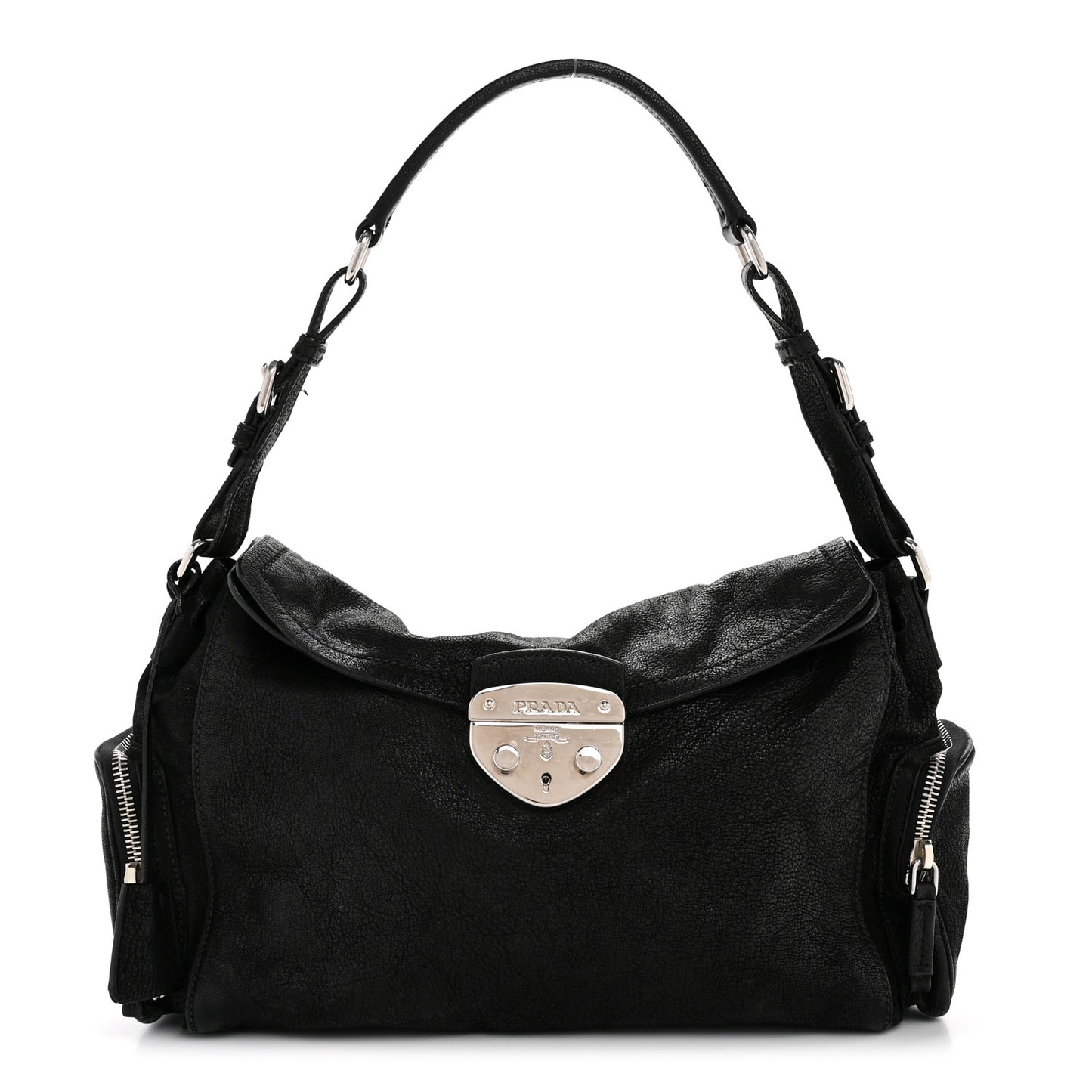 Cervo Antik Easy A Foldover Pushlock Flap Shoulder Bag Black