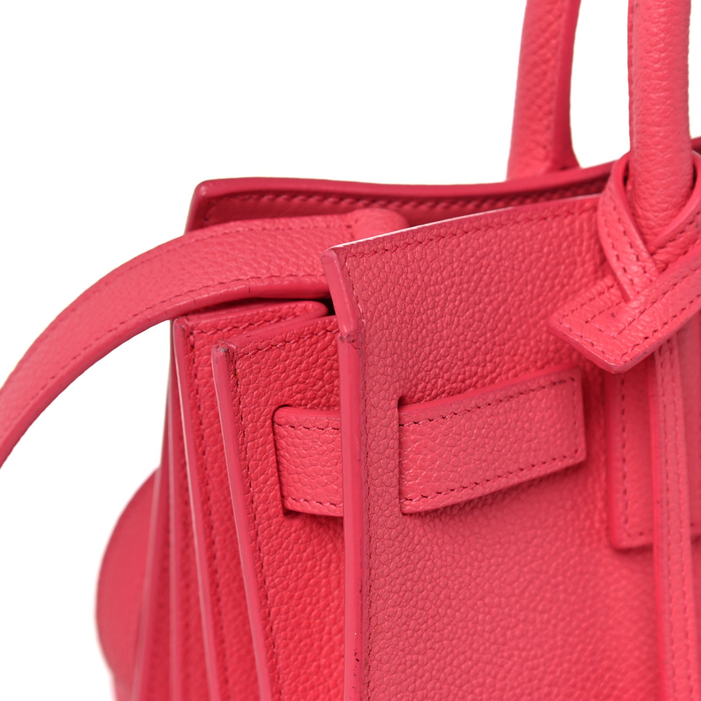 Grained Calfskin Nano Sac De Jour Coral