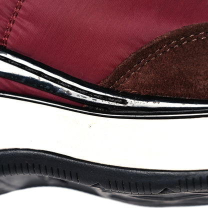 Chanel Nylon Suede Calfskin CC Sneakers 38 Burgundy 8 of 10