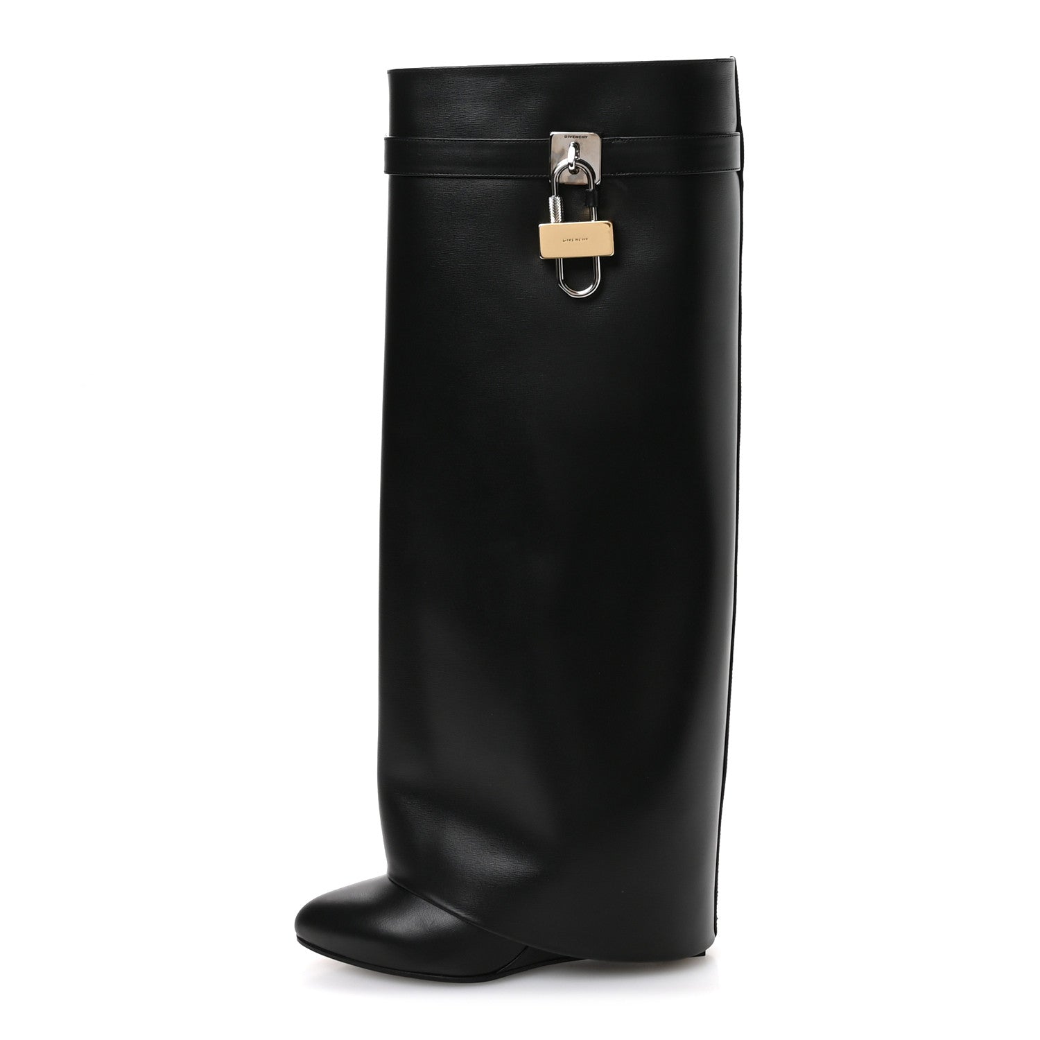 Givenchy Calfskin Shark Lock Wide Fit Pant Boots 37 Black 1 of 8