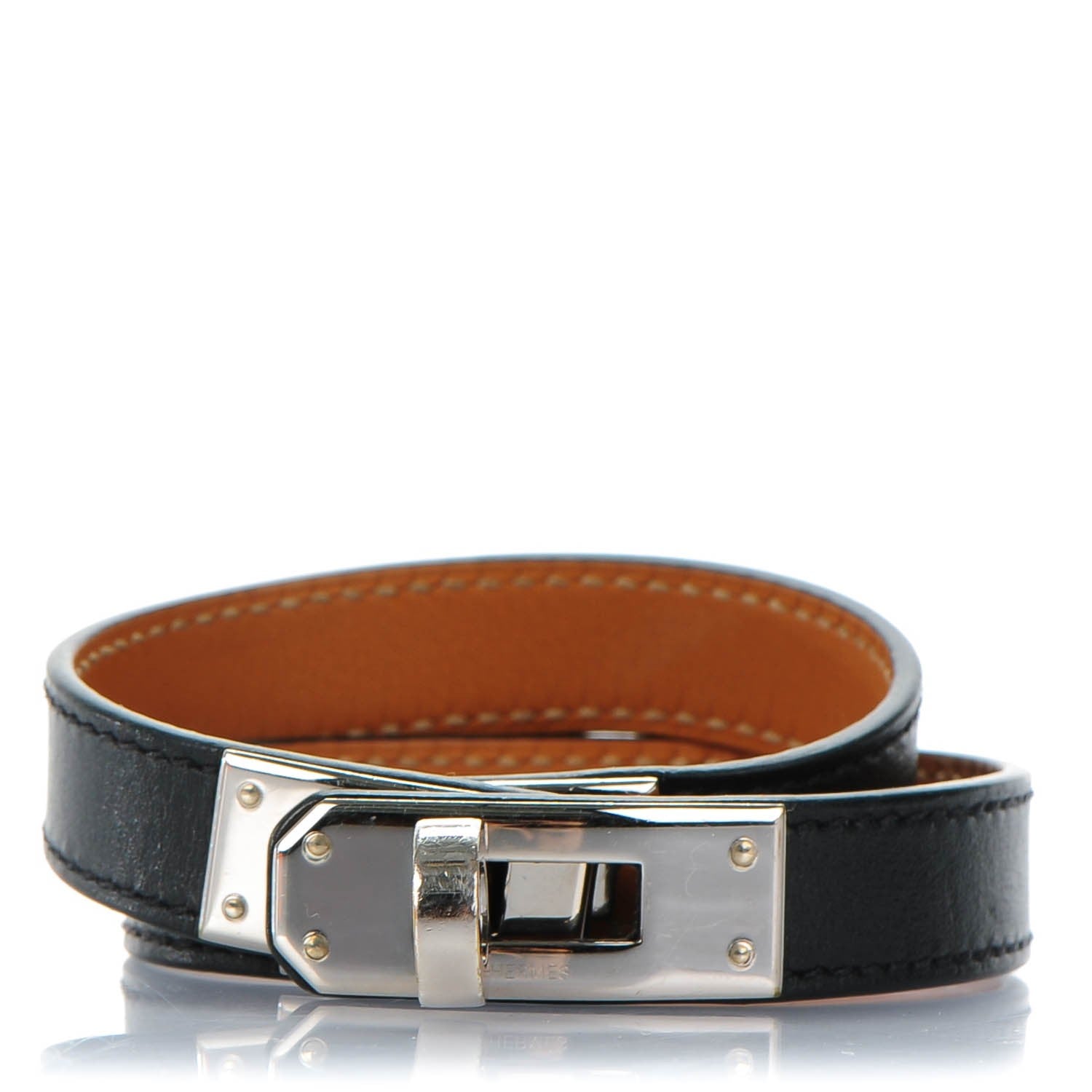 Hermes Chamonix Kelly Double Tour Bracelet S Black 1 of 7