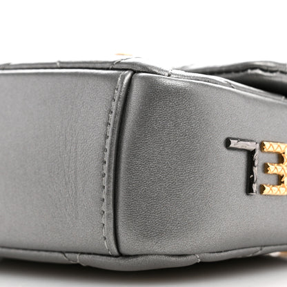 Chanel Metallic Lambskin Quilted Mini Side Note Flap Grey 10 of 11