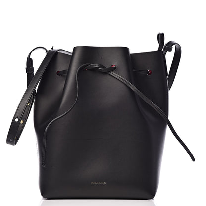 Mansur Gavriel Vegetable Tanned Calfskin Bucket Bag Black Dolly 3 of 9