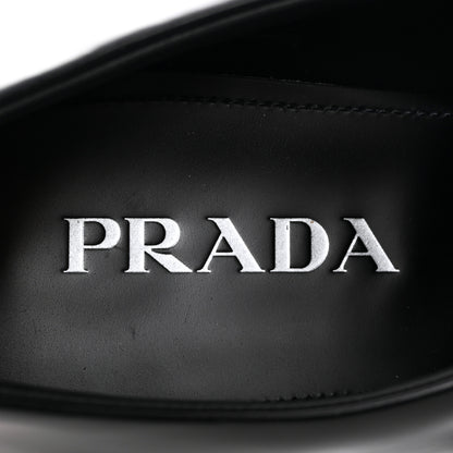 Prada Spazzolato Rois Metal Triangle Logo Mens Monolith 55mm Loafers 6 Black 7 of 15