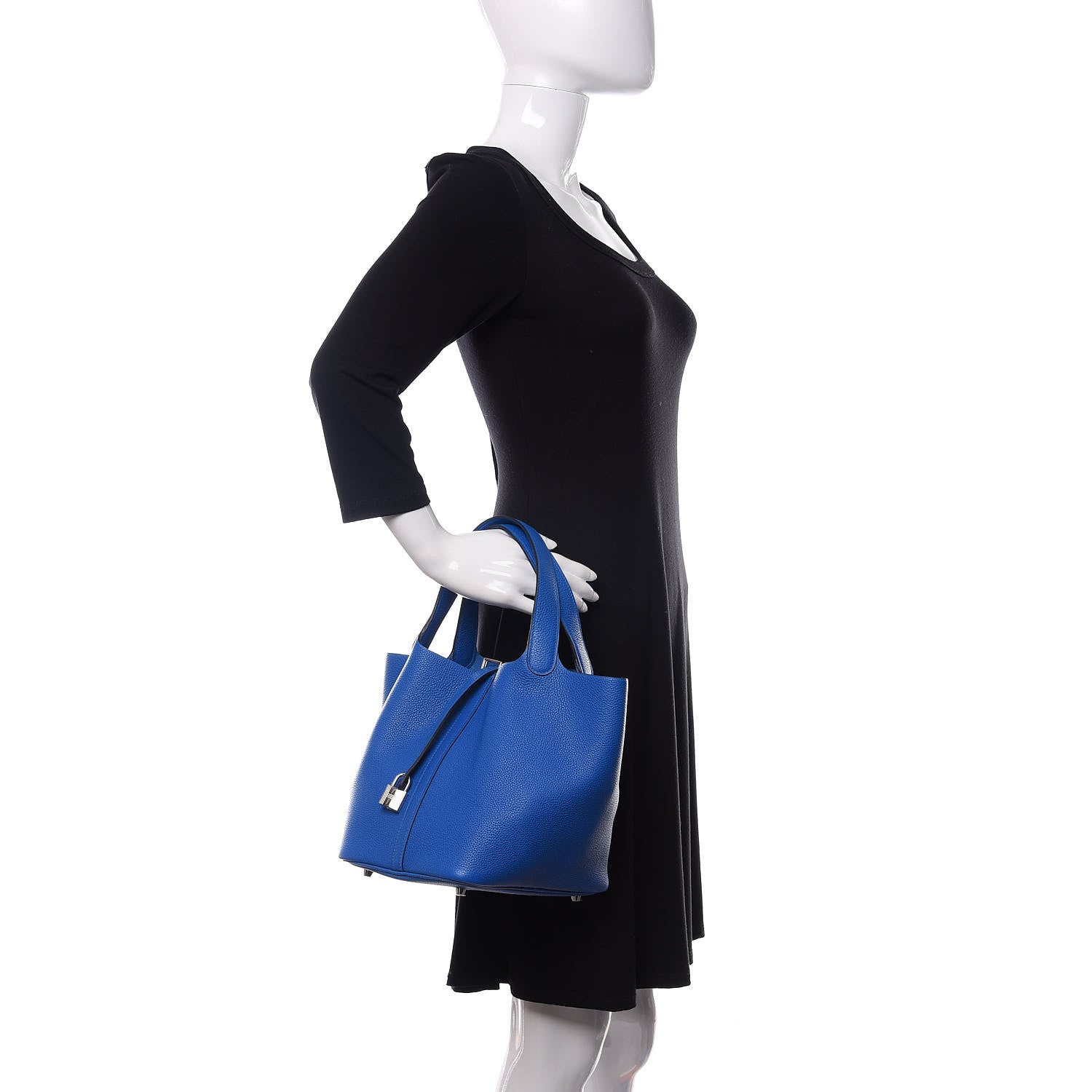 Hermes Taurillon Maurice Picotin Lock 22 MM Bleu Zellige 2 of 11