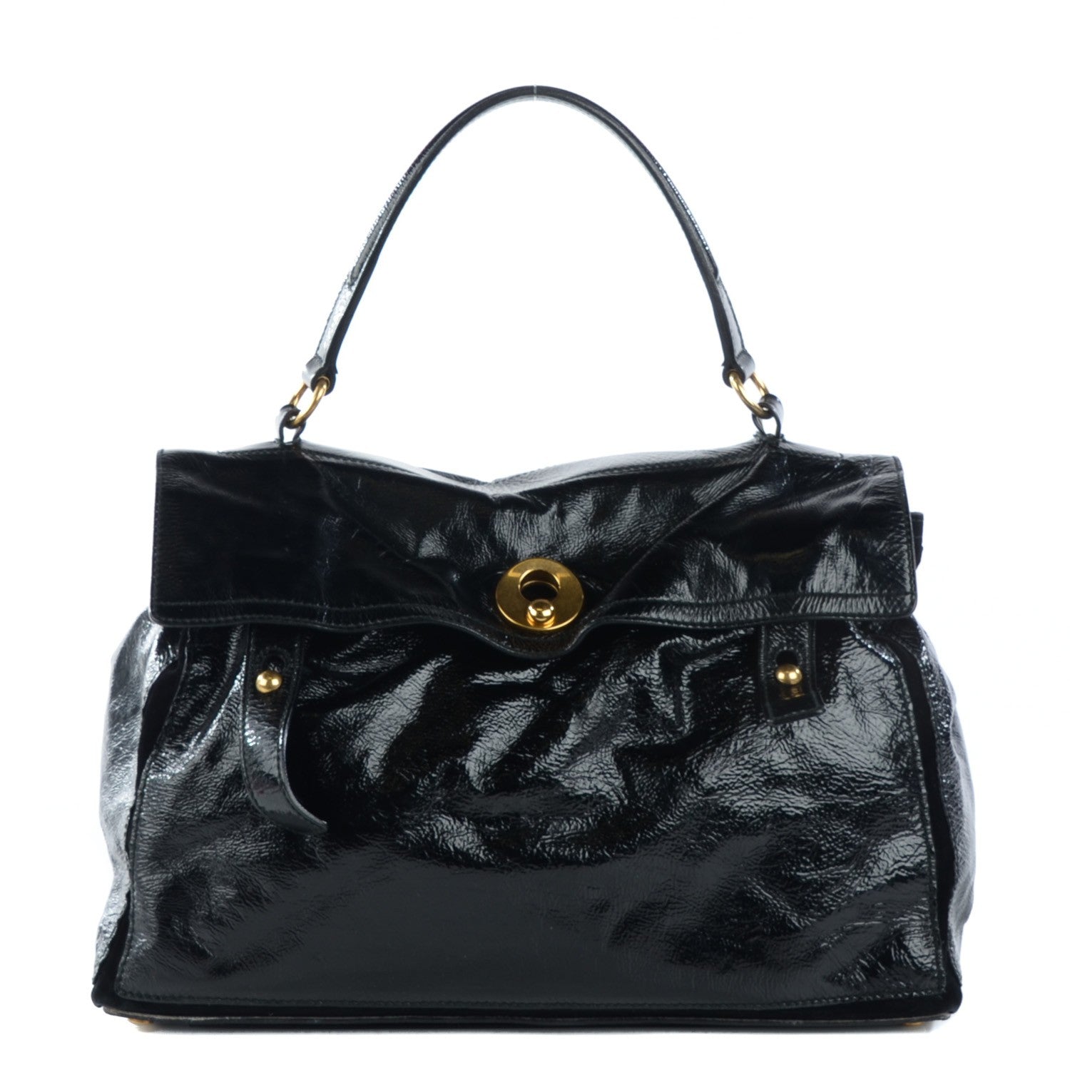 Saint Laurent Patent Calfskin Large Muse Two Black 1 of 7