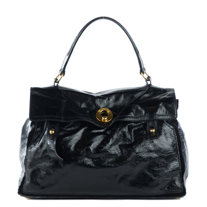 Saint Laurent Patent Calfskin Large Muse Two Black 1 of 7