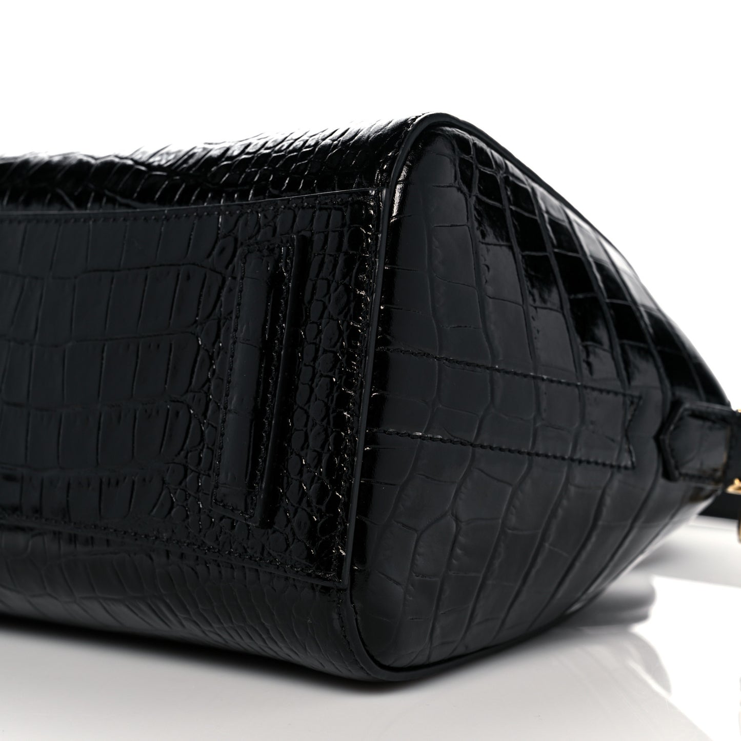 Calfskin Crocodile Embossed Mini Antigona Black