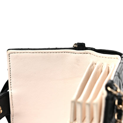 Chanel Lambskin Quilted Book Card Holder on Chain Black 15 of 16