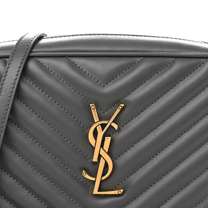 Saint Laurent Calfskin Matelasse Monogram Lou Camera Bag Storm 8 of 12