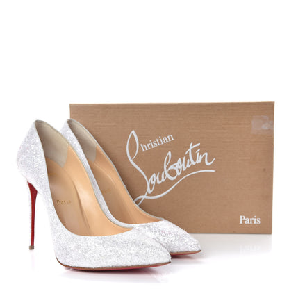 Christian Louboutin Glitter Givre Pigalle Follies 100 Pumps 39 White 8 of 8