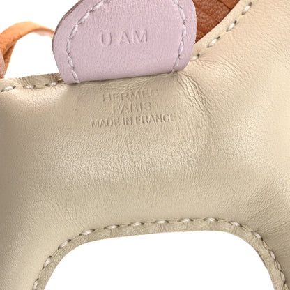Hermes Milo Lambskin Grigri Rodeo Horse Bag Charm PM Craie Mauve Pale Gold 3 of 4