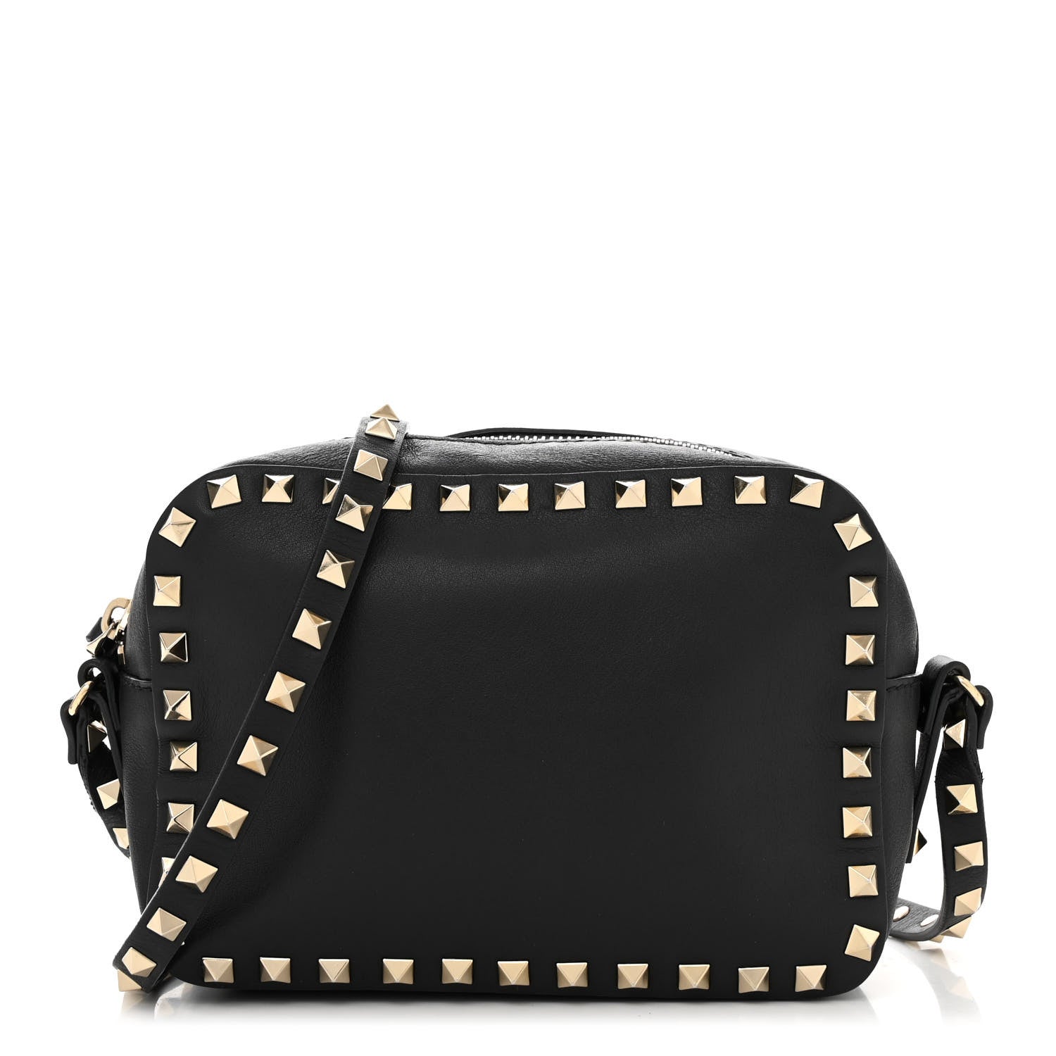 Valentino Garavani Calfskin Rockstud Camera Crossbody Bag Black 1 of 10