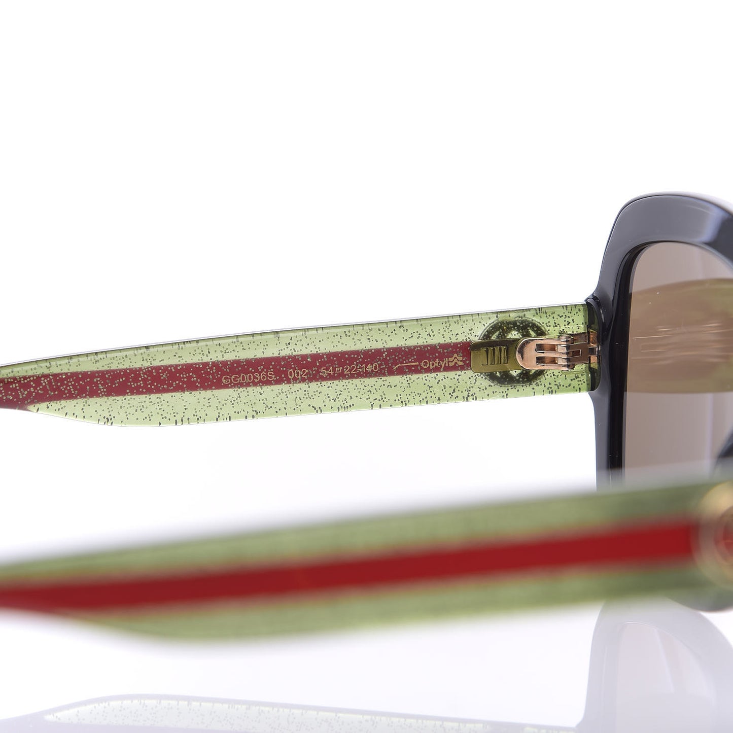 Acetate Oversize Square Web GG 0036S Sunglasses Black Green