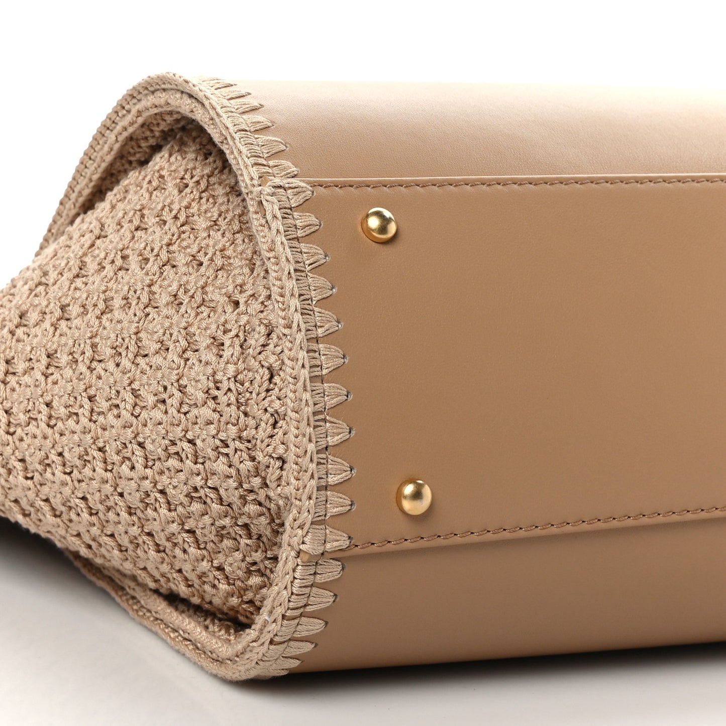 Calfskin Knit Medium Deauville Tote Beige