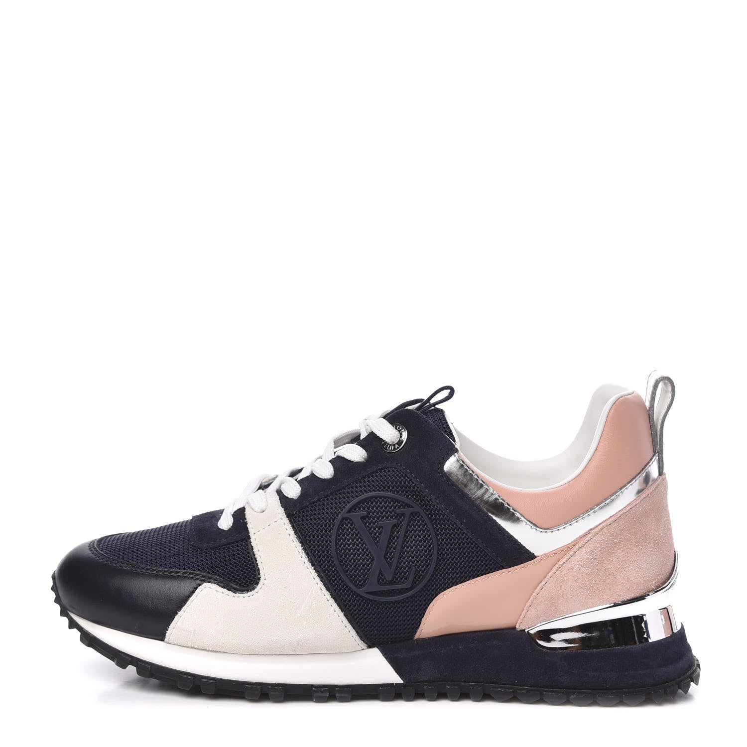 Louis Vuitton Suede Calfskin Run Away Sneakers 37 Blue Pink White 1 of 8