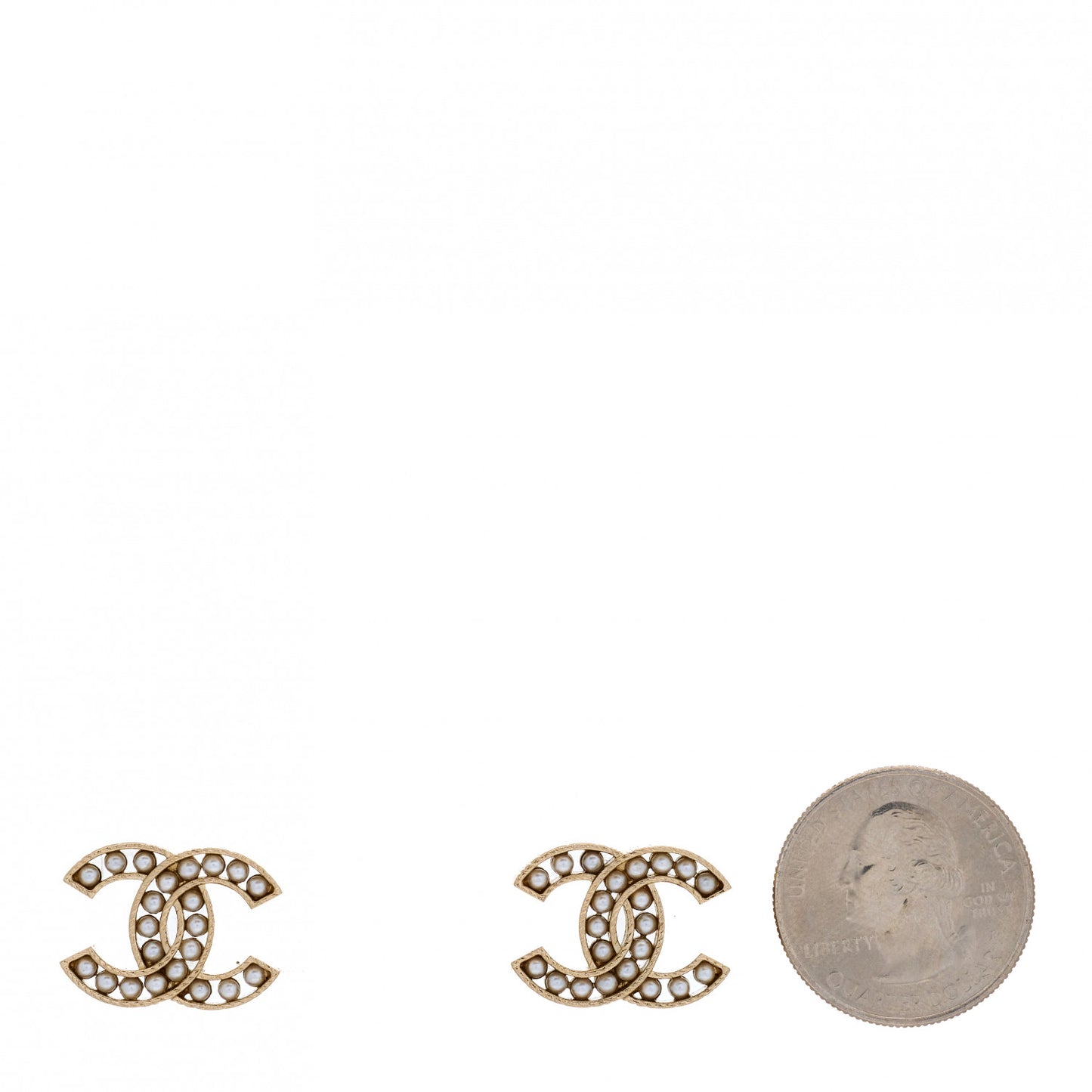 Pearl CC Earrings Gold