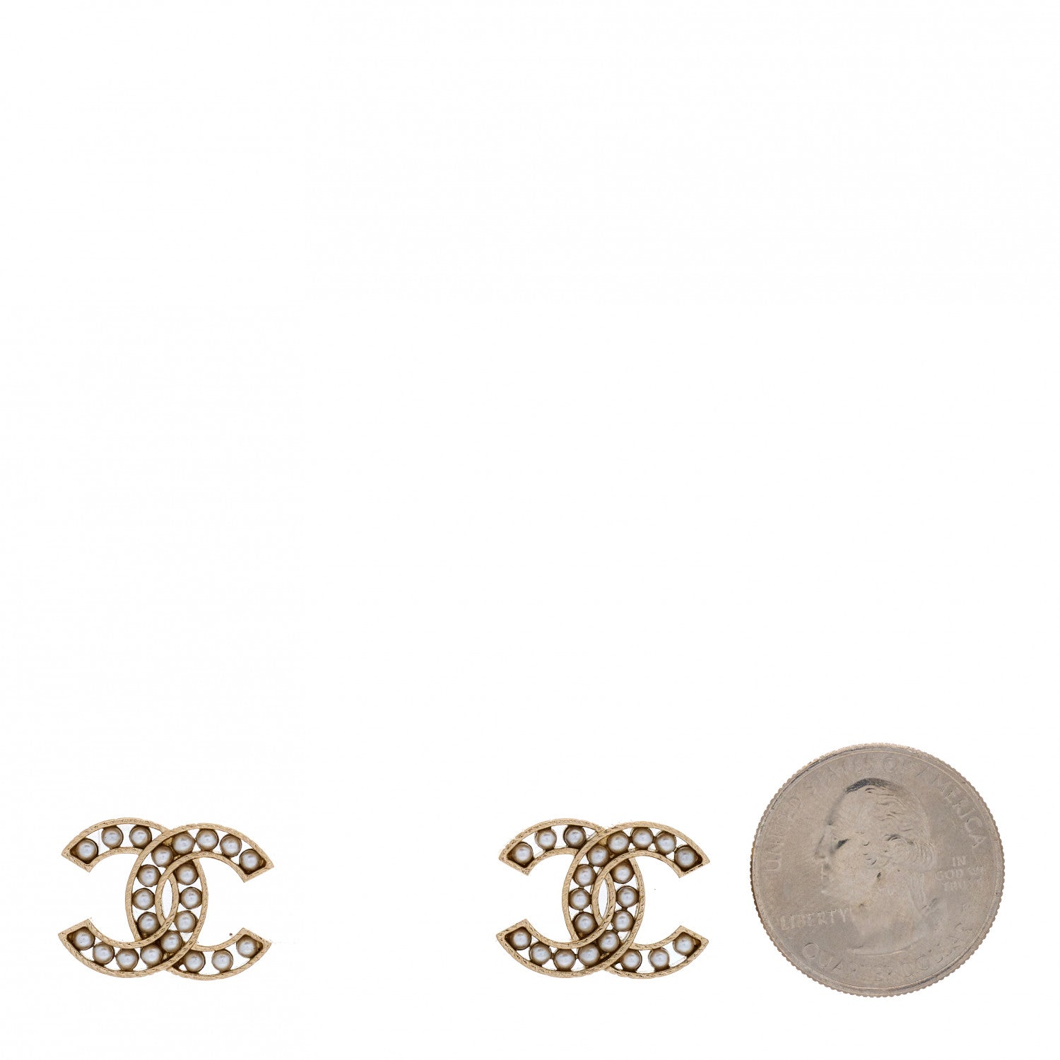 Chanel Pearl CC Earrings Gold 2 of 5