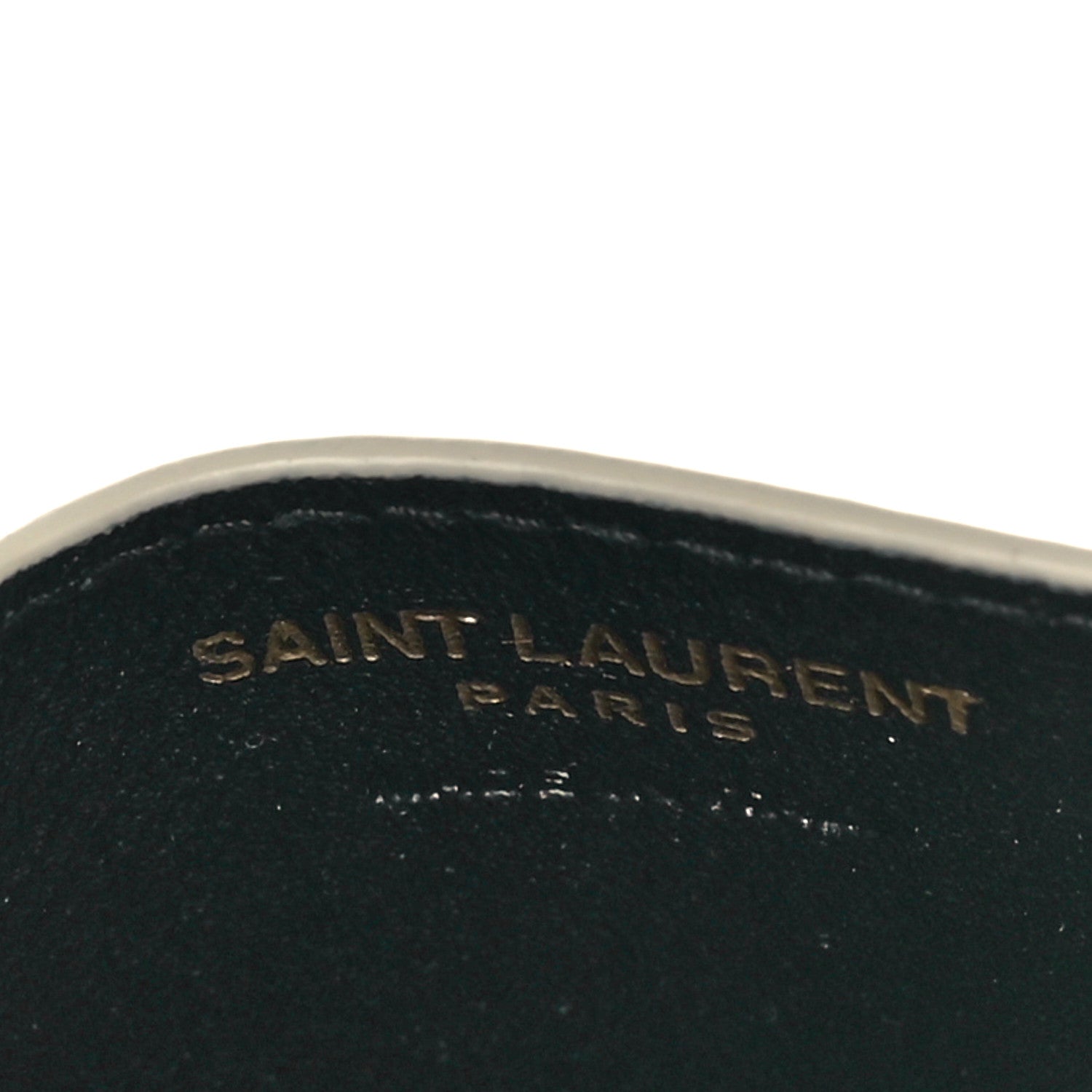 Saint Laurent Grain De Poudre Matelasse Chevron Monogram Credit Card Case Crema Soft 5 of 8