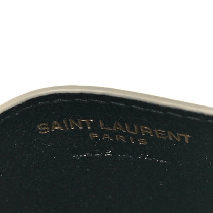 Saint Laurent Grain De Poudre Matelasse Chevron Monogram Credit Card Case Crema Soft 5 of 8