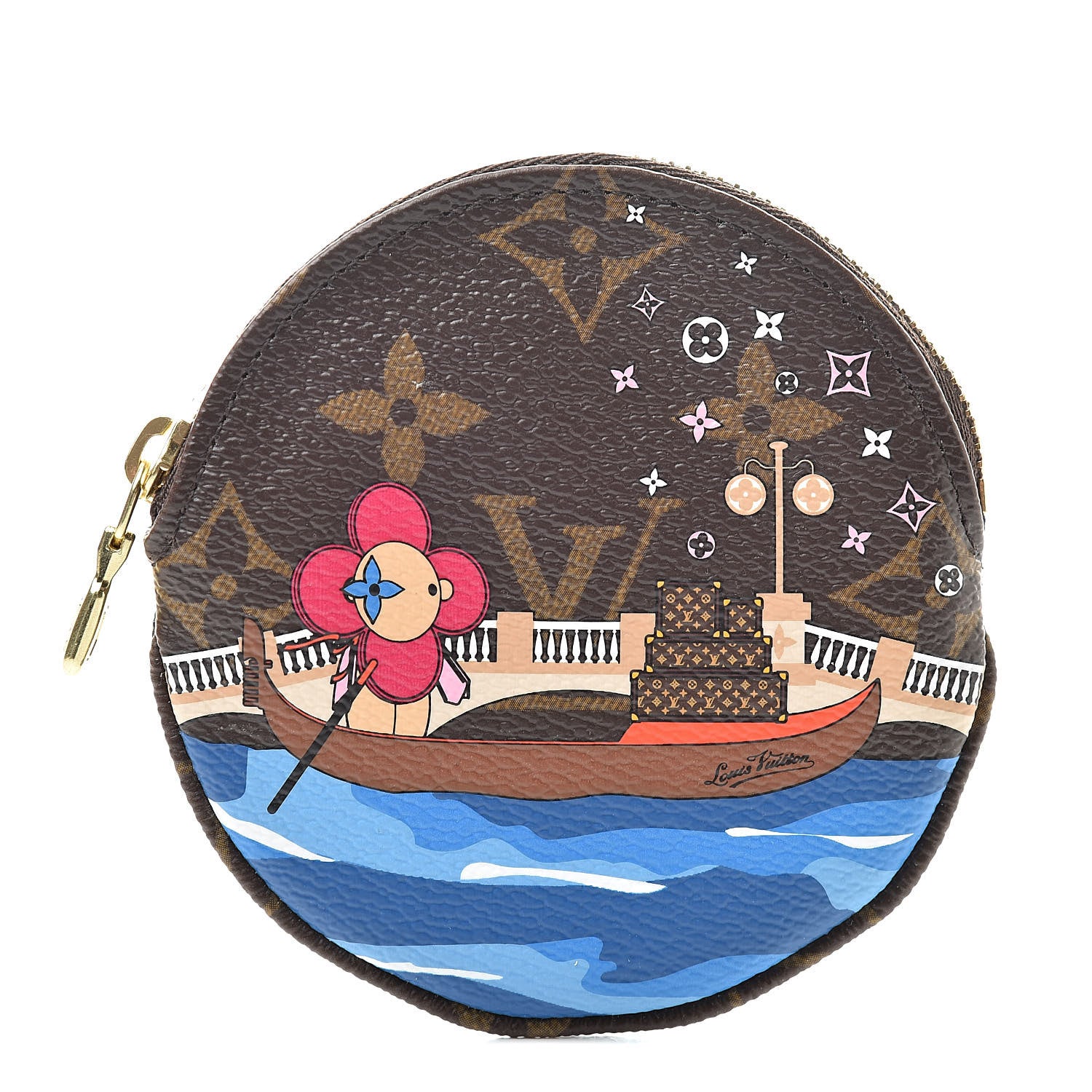 Louis Vuitton Monogram 2019 Christmas Animation Round Coin Purse Blue 1 of 7