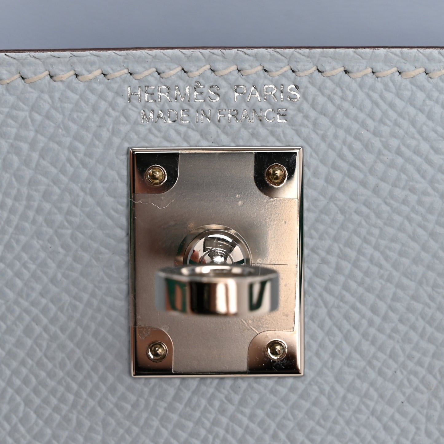 Epsom Mini Kelly Sellier 20 Bleu Brume Vert Jade Gold
